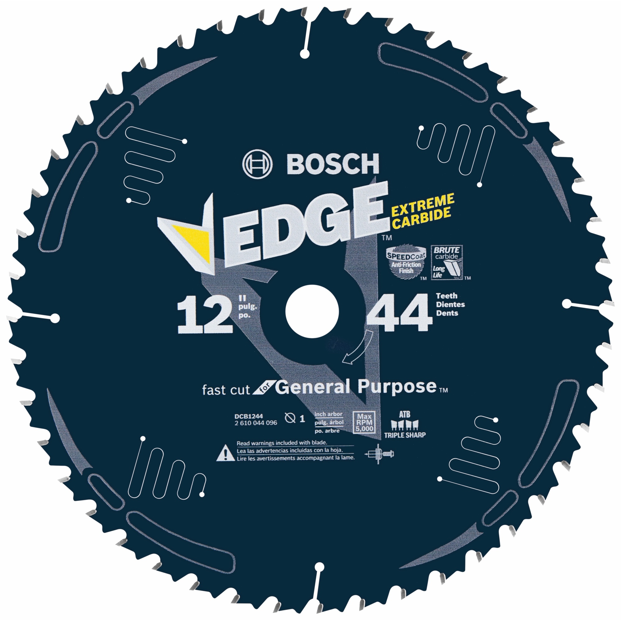 Bosch Edge Circular Saw Blade — 12in., 44 Tooth, General Purpose Wood, Model# DCB1244